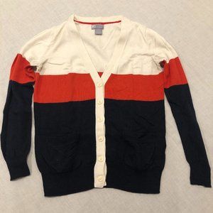 M JCPenney Red White Colorblock Sweater